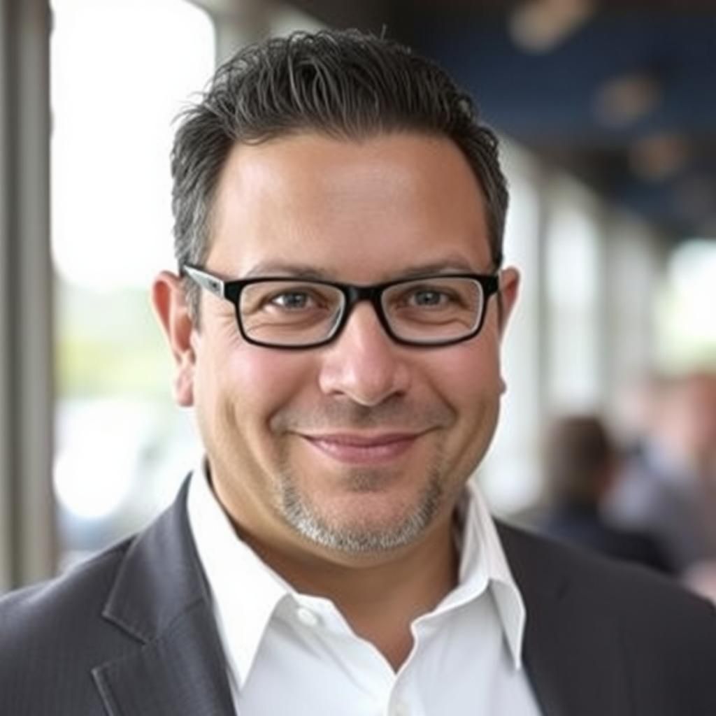 Portrait of a satisfied client named John Doe